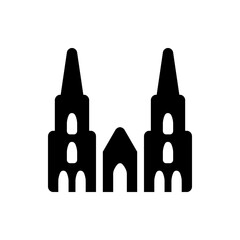 Poster - Illustration of a symmetrical black binoculars icon with rounded edges on a white background design view
