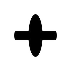 Poster - Illustration of a simple black triangle shape with rounded corners on a plain white background view centered