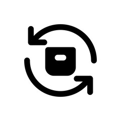 Poster - black vertical bar centered between two dot matrix squares on a white background creating a simple d