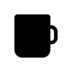 Poster - a simple black silhouette of a coffee mug with a handle isolated on a white background in vector for