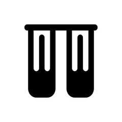 Poster - two abstract black shapes with rounded edges and semicircular cutouts on a white background design e