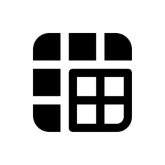 Poster - Illustration of a grid like structure with rounded corners and thick lines creating a window effect image