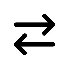 Aufkleber - Illustration of two horizontal arrows pointing in opposite directions on a white background plain design