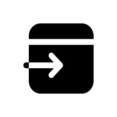Poster - Black rounded rectangle with a white horizontal line and a white arrow pointing to the right side exactly