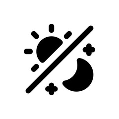 Poster - Illustration of a sun and moon icon with a line through it representing a setting or preference option