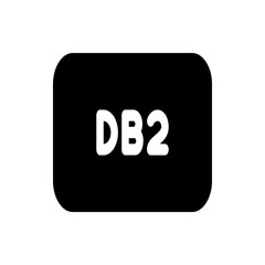 Poster - illustration of a black rounded rectangle with the text db2 in white centered within the shape preci