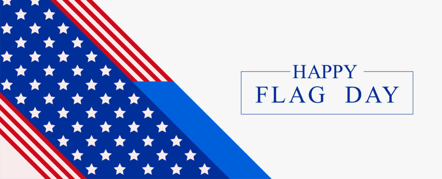American Flag Day vector banner, patriotic elegant red blue design