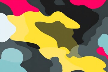 Poster - Colorful abstract shapes layering digital painting