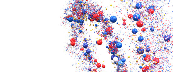 Aufkleber - Red blue white spheres burst. Festive background