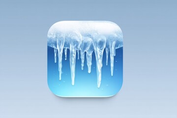Poster - Frozen App Icon Design Featuring Icicles and a Soft Gradient Background
