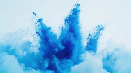 Poster - Bright blue watercolor splash, perfect for creative designs, backgrounds, and artistic projects. Vibrant and eye-catching.