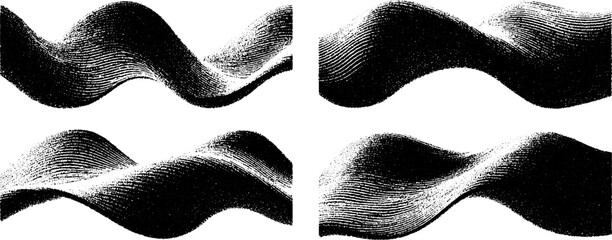 Poster - engraved wave patterns depicting heatwave distortion for design projects