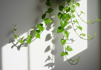 Green pothos plant isolated on white background. use cases: decoration, botanical illustration.