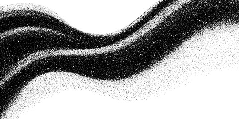 Poster - abstract engraved metallic particles in dynamic wave pattern for design projects