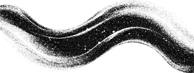 Poster - Engraved metallic particle wave illustration for design and art projects