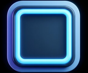 Leinwandbilder - A glowing square frame with rounded corners on a dark background creating a futuristic effect