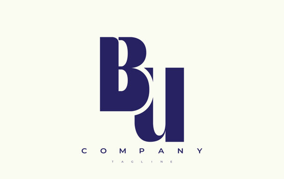 BU Abstract Geometric Logo Design. Modern and elegant logo design with simplistic typography elements, showcasing branding excellence.