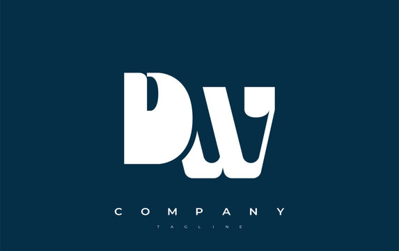 DW Abstract Geometric Logo Design. Modern and elegant logo design with simplistic typography elements, showcasing branding excellence.