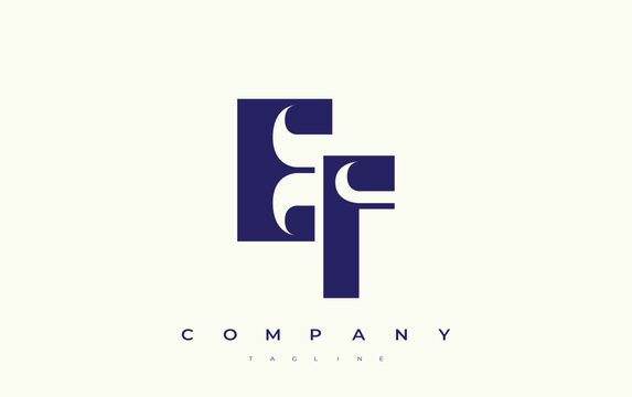 EF Abstract Geometric Logo Design. Modern and elegant logo design with simplistic typography elements, showcasing branding excellence.