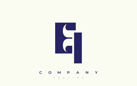 EI Abstract Geometric Logo Design. Modern and elegant logo design with simplistic typography elements, showcasing branding excellence.