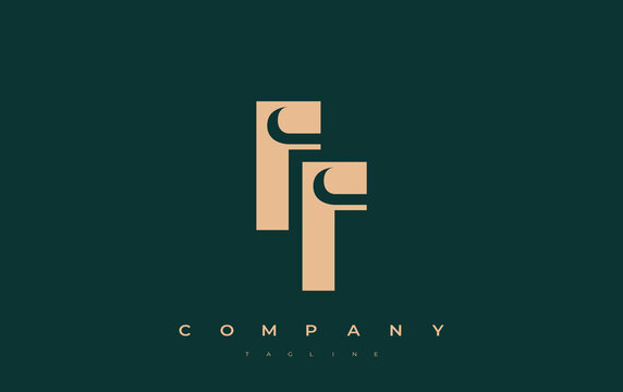 FF Abstract Geometric Logo Design. Modern and elegant logo design with simplistic typography elements, showcasing branding excellence.