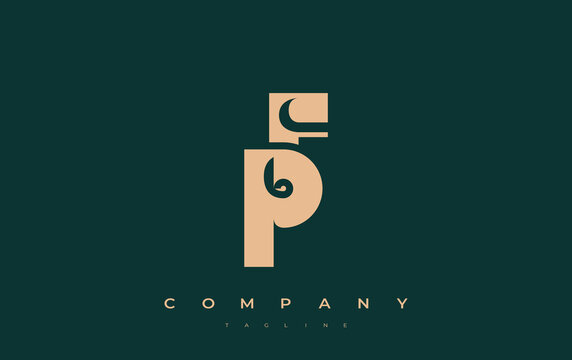 FP Abstract Geometric Logo Design. Modern and elegant logo design with simplistic typography elements, showcasing branding excellence.