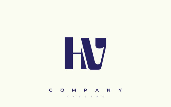 HV Abstract Geometric Logo Design. Modern and elegant logo design with simplistic typography elements, showcasing branding excellence.