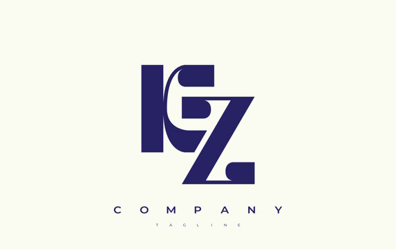 KZ Abstract Geometric Logo Design. Modern and elegant logo design with simplistic typography elements, showcasing branding excellence.