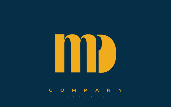 MD Abstract Geometric Logo Design. Modern and elegant logo design with simplistic typography elements, showcasing branding excellence.
