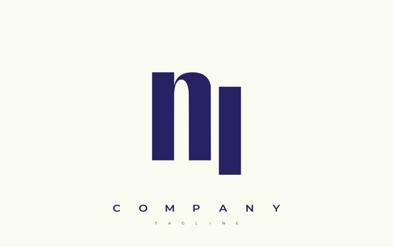 NI Abstract Geometric Logo Design. Modern and elegant logo design with simplistic typography elements, showcasing branding excellence.