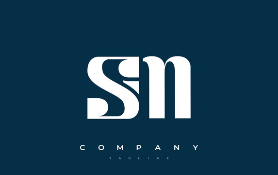 SM Abstract Geometric Logo Design. Modern and elegant logo design with simplistic typography elements, showcasing branding excellence.