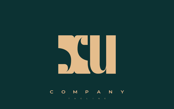 XU Abstract Geometric Logo Design. Modern and elegant logo design with simplistic typography elements, showcasing branding excellence.