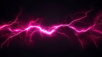 Wall Mural - red lightning on black background, abstract energy and electricity concept. 3d renderin