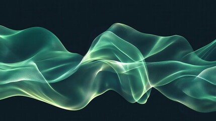 Poster - Green shiny waves abstract background. Vector design illustration , no logos, no brands