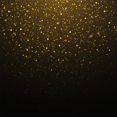 Wall Mural - luxury golden bokeh background with shimmering particles on a dark backdrop. twinkling lights create