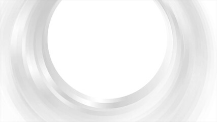 Poster - Light grey and white smooth glossy wavy circle abstract geometric background. Seamless looping futuristic motion design. Video animation Ultra HD 4K 3840x2160