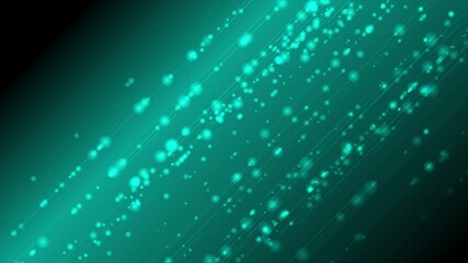 Aufkleber - Blue and green glowing bokeh lights abstract background. Seamless looping neon motion design. Video animation Ultra HD 4K 3840x2160