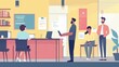 © Johannes - Work performance on schedule. Staff discipline. Time and attendance tracking system, office time tracking, employee time management concept. Website homepage landing web page template. illustration ,