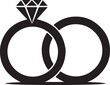 © Masud - Wedding rings with diamond linked together in the symbol of marriage flat vector icon for apps and websites