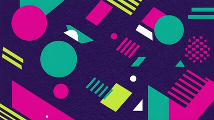 Poster - Geometric pattern with circles and triangles