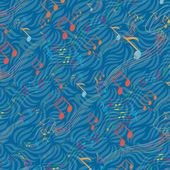  Colorful music note seamless pattern design 