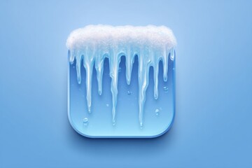 Poster - Frozen App Icon Featuring Icicles and a Soft, Frosty Top Layer Against a Blue Background