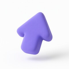 Poster - Periwinkle 3D Upward Arrow Icon on White Background