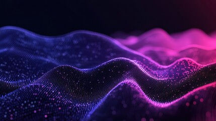 Poster - Smart city and abstract dot point connect with gradient line and aesthetic Intricate wave line design , big data connection technology concept