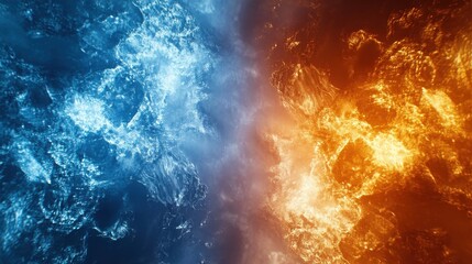 Poster - Dynamic Contrast of Fire and Ice in Abstract Background Design