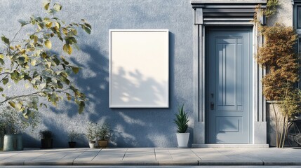Poster - mock up poster frame in modern interior background, living room, Scandinavian style, 3D render, 3D illustration