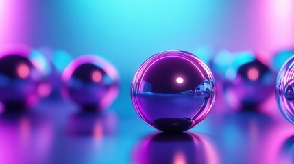 Poster - turquoise and purple, futuristic tech background. 3d render.
