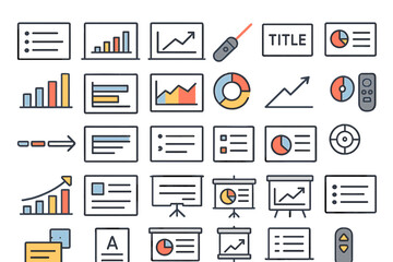 Poster - Visual representation of data analysis tools including graphs, charts, and presentations in a modern office setting