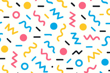 Poster - Colorful abstract pattern featuring geometric shapes on a white background