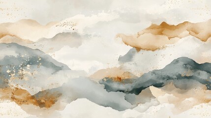 Poster - Watercolor abstract art background vector. Wallpaper design with paint brush beige watercolor. Illustration for prints, wall art, cover and invitation cards. illustration , no logos, no brands
